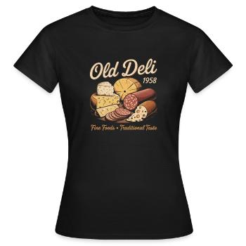 Publicité d’épicerie fine vintage - T-shirt Femme - noir - Devant - AI Model Female 172 dark (172cm)