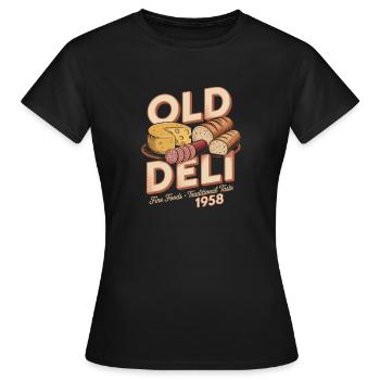 Publicité d’épicerie fine vintage - T-shirt Femme - noir - Devant - AI Model Female 172 dark (172cm)