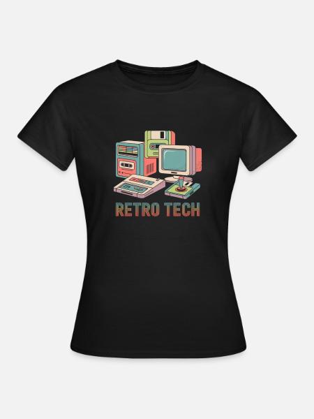 Retro Technik - Frauen T-Shirt - Schwarz