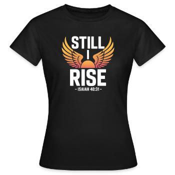 Pourtant, je ressuscite Isaïe 40 31 ailes Soleil - T-shirt Femme - noir - Devant - AI Model Female 172 dark (172cm)
