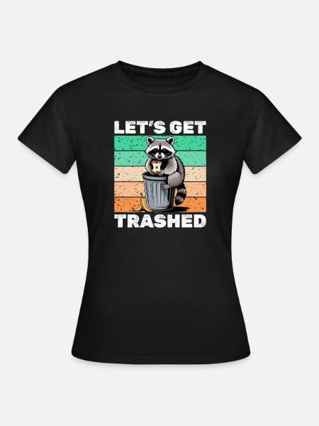 Funny Raccoon - Frauen T-Shirt - Schwarz
