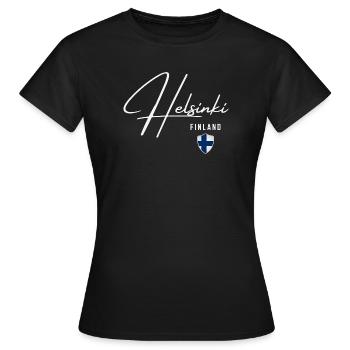 Helsinki Finlande, design élégant Helsinki - T-shirt Femme - noir - Devant - AI Model Female 172 dark (172cm)