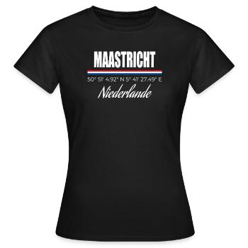 Maastricht - Frauen T-Shirt - Schwarz - Vorne - AI Model Female 172 dark (172cm)