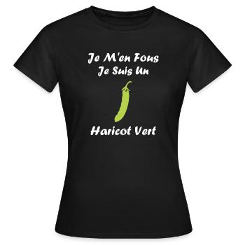 haricot vert - T-shirt Femme - noir - Devant - AI Model Female 172 dark (172cm)