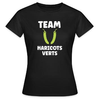 haricot vert - T-shirt Femme - noir - Devant - AI Model Female 172 dark (172cm)