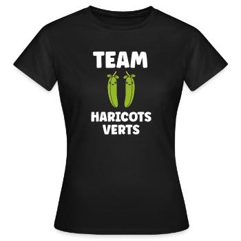haricot vert - T-shirt Femme - noir - Devant - AI Model Female 172 dark (172cm)