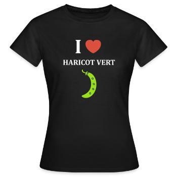 haricot vert - T-shirt Femme - noir - Devant - AI Model Female 172 dark (172cm)