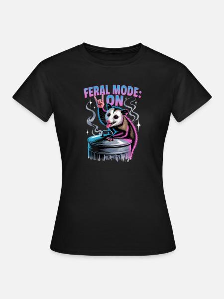 Funny Opossum - Frauen T-Shirt - Schwarz