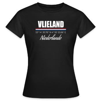 Vlieland - Frauen T-Shirt - Schwarz - Vorne - AI Model Female 172 dark (172cm)