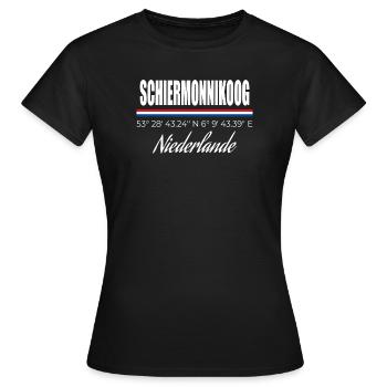 Schiermonnikoog - Frauen T-Shirt - Schwarz - Vorne - AI Model Female 172 dark (172cm)