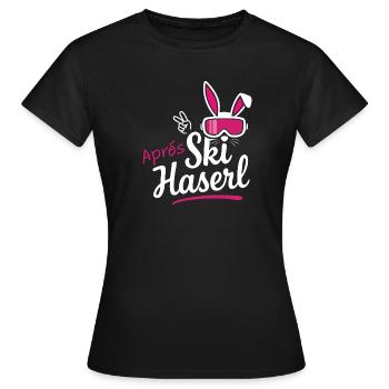 Après-ski Haserl Tenue Femme Party Hut Slope - T-shirt Femme - noir - Devant - AI Model Female 172 dark (172cm)