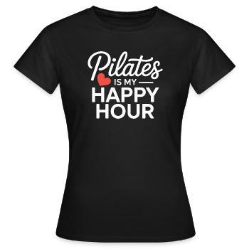 Le Pilates est mon happy hour - T-shirt Femme - noir - Devant - AI Model Female 172 dark (172cm)