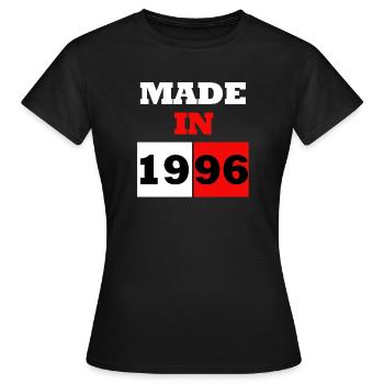 Né en 1996 Bloc Vintage - T-shirt Femme - noir - Devant - AI Model Female 172 dark (172cm)