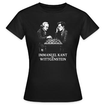 Duel d’échecs Kant vs Wittgenstein - T-shirt Femme - noir - Devant - AI Model Female 172 dark (172cm)