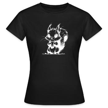 Habitants de la forêt avec du café à la lisière de la forêt « Kaffeeklatsch » - T-shirt Femme - noir - Devant - AI Model Female 172 dark (172cm)