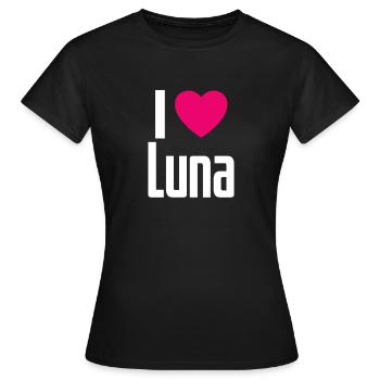 J’aime Luna Pink Heart J’aime Luna - T-shirt Femme - noir - Devant - AI Model Female 172 dark (172cm)