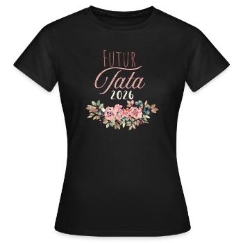 Futur tata 2026 Floral - T-shirt Femme - noir - Devant - AI Model Female 172 dark (172cm)