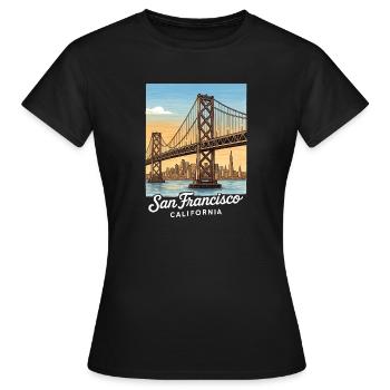 San Francisco - Frauen T-Shirt - Schwarz - Vorne - AI Model Female 172 dark (172cm)
