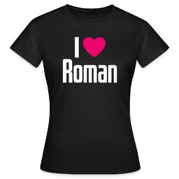J’aime Roman Pink Heart J’aime Roman - T-shirt Femme - noir - Devant - AI Model Female 172 dark (172cm)