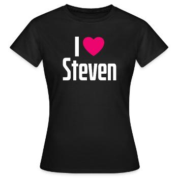 I Love Steven Pink Heart I Love Steven - Women's T-Shirt - black - Front - AI Model Female 172 dark (172cm)