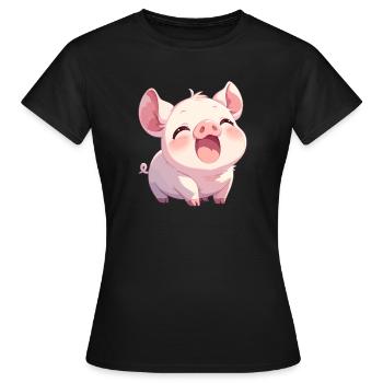 Pig Pig - Women's T-Shirt - black - Front - AI Model Female 172 dark (172cm)