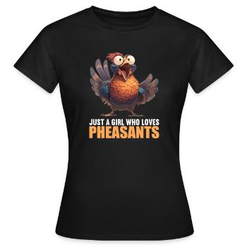 Pheasants Pheasant - Women's T-Shirt - black - Front - AI Model Female 172 dark (172cm)