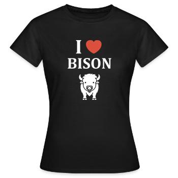 Bison - Frauen T-Shirt - Schwarz - Vorne - AI Model Female 172 dark (172cm)
