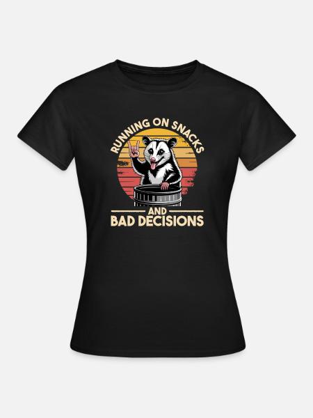Funny Opossum - Frauen T-Shirt - Schwarz