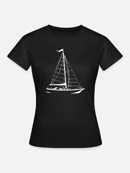 Segelboot Segelschiff segeln - Frauen T-Shirt - Schwarz