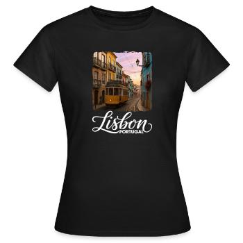Lissabon - Frauen T-Shirt - Schwarz - Vorne - AI Model Female 172 dark (172cm)