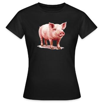 Pig Pig - Women's T-Shirt - black - Front - AI Model Female 172 dark (172cm)
