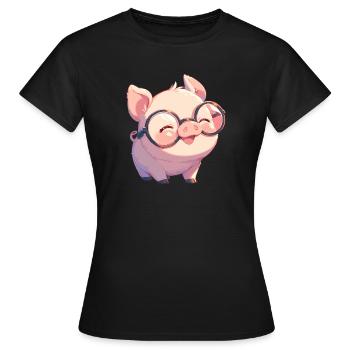 Pig Pig - Women's T-Shirt - black - Front - AI Model Female 172 dark (172cm)
