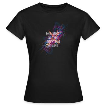 Musik ist der Rhythmus des Lebens - Frauen T-Shirt - Schwarz - Vorne - AI Model Female 172 dark (172cm)
