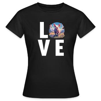Pig Pig - Women's T-Shirt - black - Front - AI Model Female 172 dark (172cm)