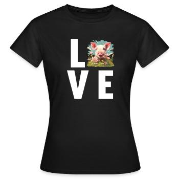 Pig Pig - Women's T-Shirt - black - Front - AI Model Female 172 dark (172cm)