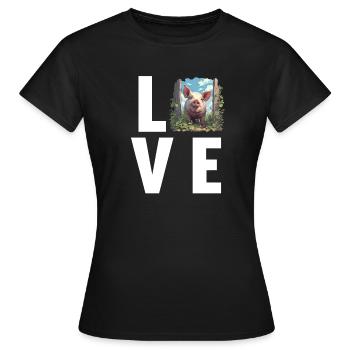 Pig Pig - Women's T-Shirt - black - Front - AI Model Female 172 dark (172cm)