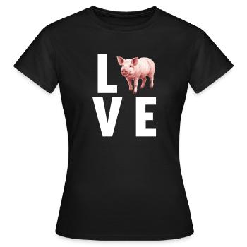 Pig Pig - Women's T-Shirt - black - Front - AI Model Female 172 dark (172cm)