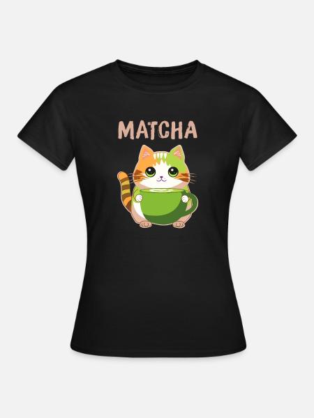 Matcha Katze - Frauen T-Shirt - Schwarz