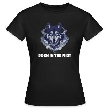 Nebelwolf : Wolfkopf dans la brume - T-shirt Femme - noir - Devant - AI Model Female 172 dark (172cm)