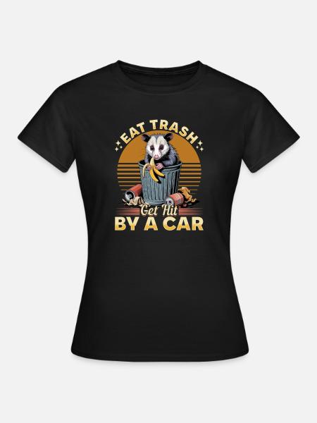 Funny Opossum - Frauen T-Shirt - Schwarz