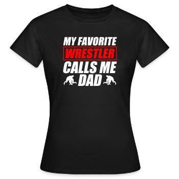 Mon catcheur préféré : Papa drôle de catch - T-shirt Femme - noir - Devant - AI Model Female 172 dark (172cm)
