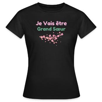 Zukünftige Pastellblüten der großen Schwester - Frauen T-Shirt - Schwarz - Vorne - AI Model Female 172 dark (172cm)