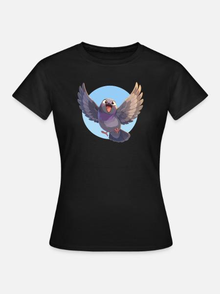 Tauben Taube - Frauen T-Shirt - Schwarz