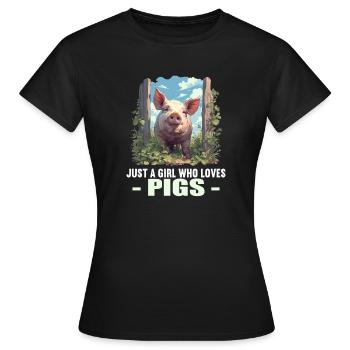 Pig Pig - Women's T-Shirt - black - Front - AI Model Female 172 dark (172cm)