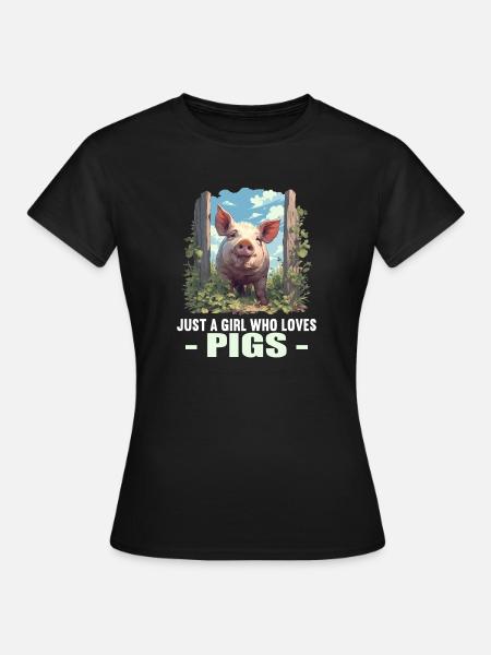 Schweine Schwein - Frauen T-Shirt - Schwarz
