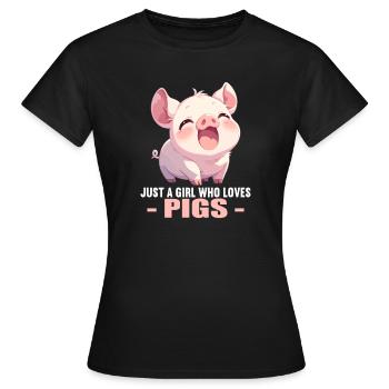 Pig Pig - Women's T-Shirt - black - Front - AI Model Female 172 dark (172cm)
