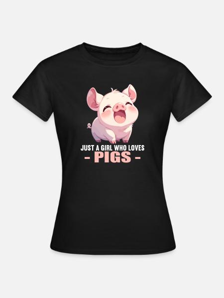 Schweine Schwein - Frauen T-Shirt - Schwarz