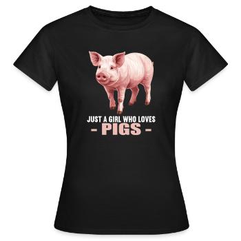 Pig Pig - Women's T-Shirt - black - Front - AI Model Female 172 dark (172cm)