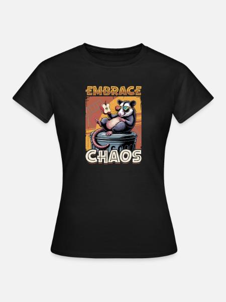 Funny Opossum - Frauen T-Shirt - Schwarz