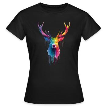 Cerfs, cerfs - T-shirt Femme - noir - Devant - AI Model Female 172 dark (172cm)